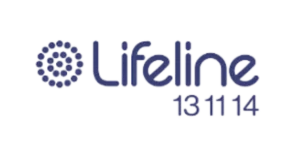The Lifeline logo includes a dotted circle and the number “13 11 14.”